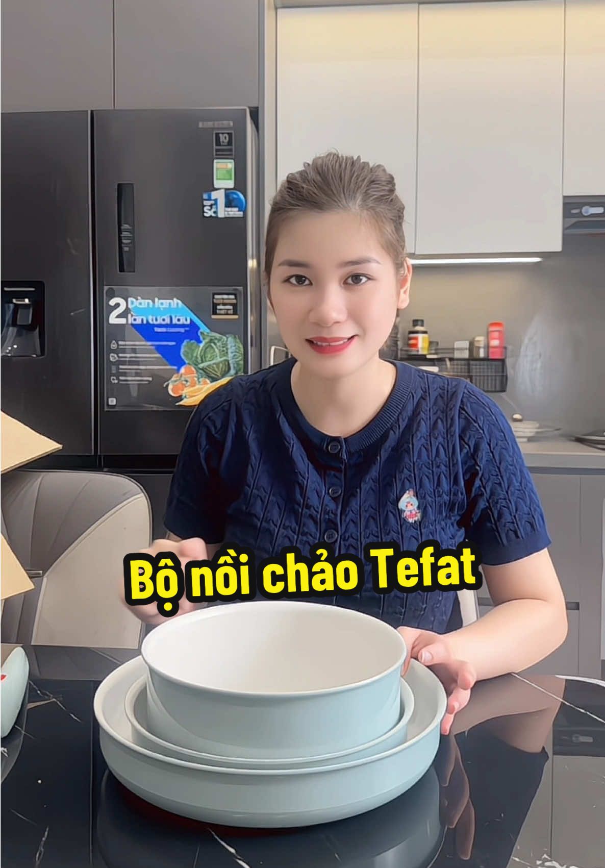 Bộ nồi chảo chống dính Vân đá cao cấp Tefat tay cầm tháo dời #bonoichaochongdinh #tefat 