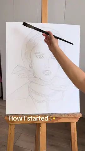How I start oil painting ✨#artist #arttok #oilpainting #process #oil 