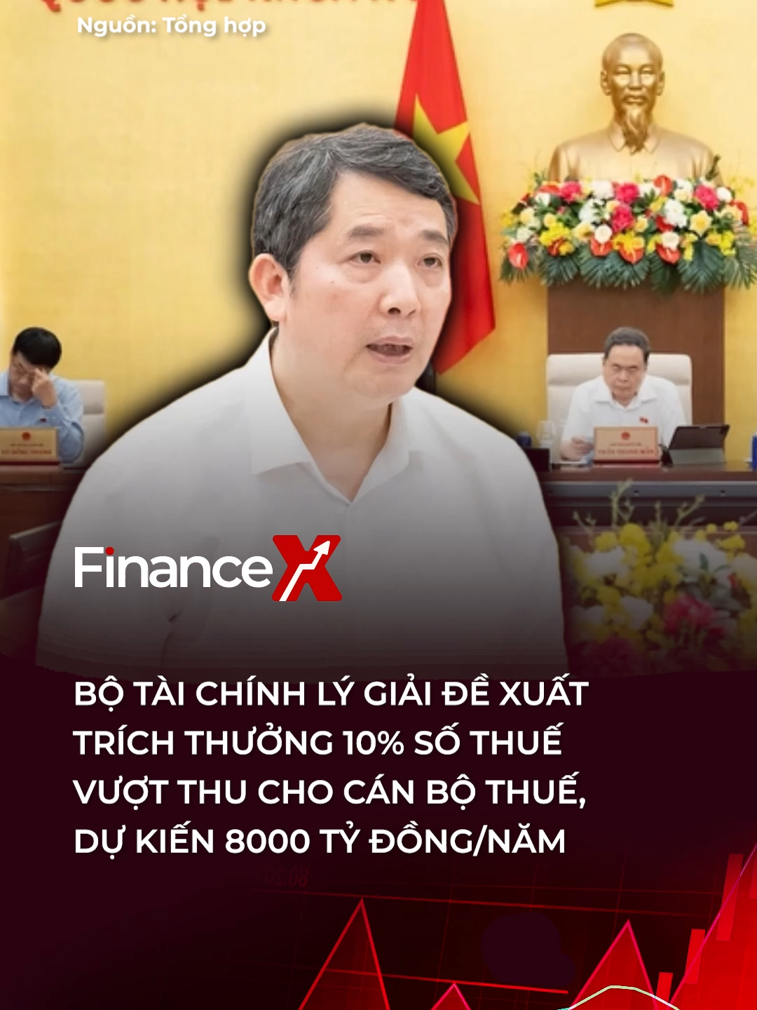 Đề xuất cơ quan thuế được trích 10% trên số vượt thu hằng năm, đồng thời quy định tiền thưởng không vượt quá một lần lương, dự kiến tổng số tiền khoảng 8.000 tỉ đồng mỗi năm #financex #tiktoknews