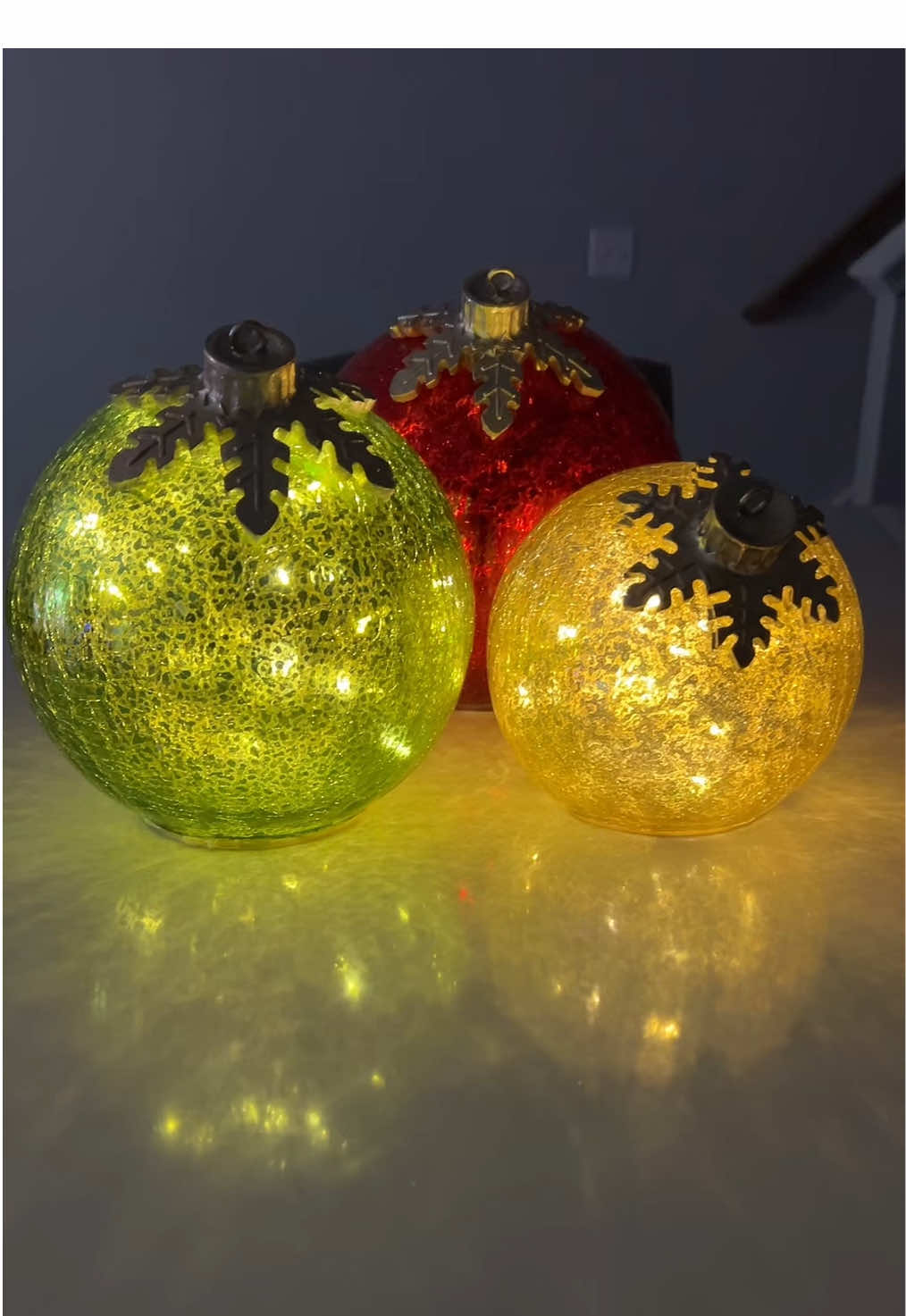 Who says ornaments are just for trees? These glass tabletop ornaments from LumaBase are pre-lit with soft white LED fairy lights, giving off the coziest glow. The built-in timer? So convenient—I don’t even have to think about it. I’ve been using them as a centerpiece, and they make the whole room feel festive without being too much. They’re 6 inches tall, cordless, and just need AA batteries. If you want to elevate your holiday decor, I’m tagging the real deal here!” #christmas #christmasdecor #ornaments #christmascountdown #holidaydecor  