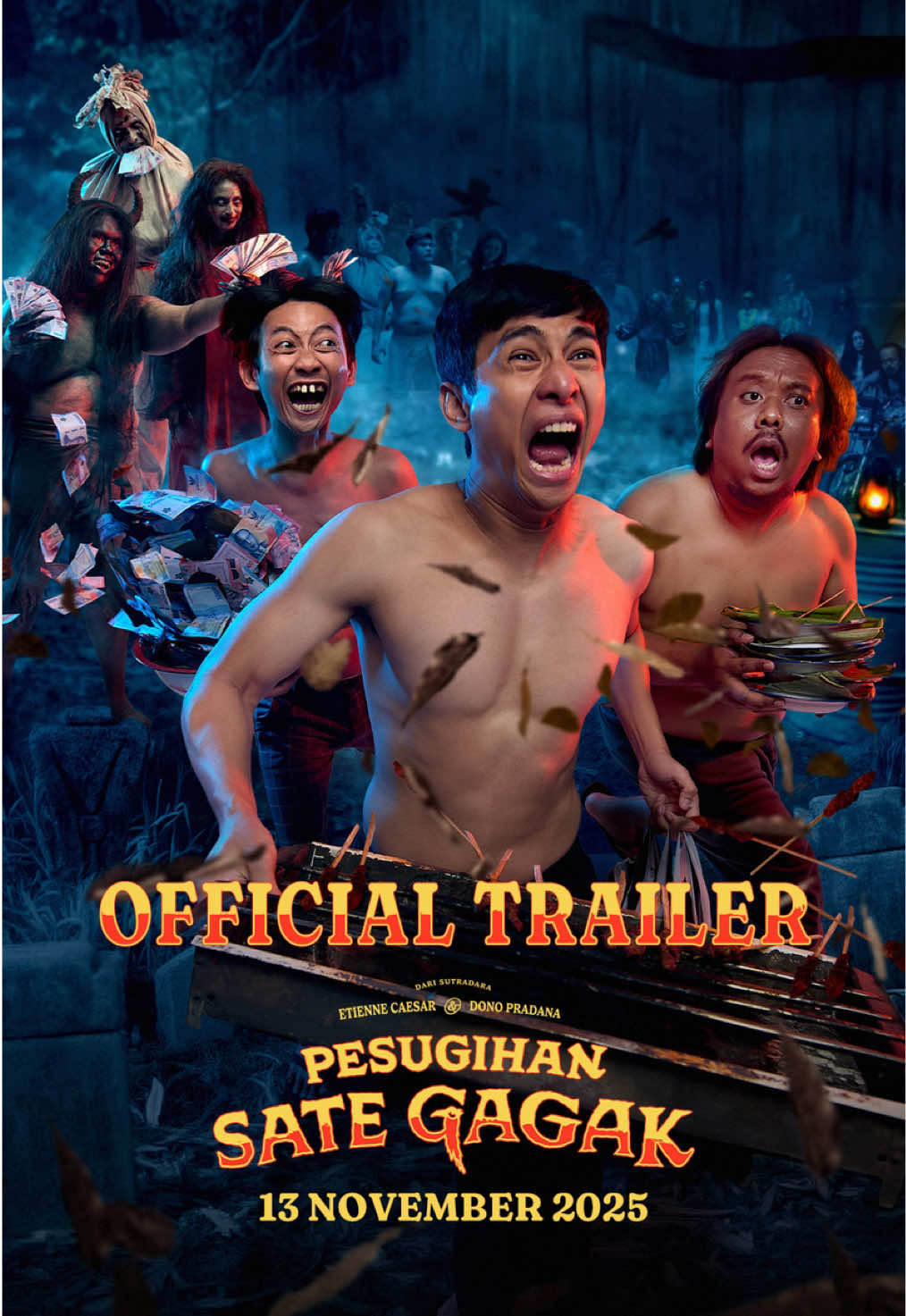 Akhirnya yang ditunggu Official Trailer “Pesugihan Sate Gagak” RILIS juga! 😱 Tiga sahabat: Dimas @yonobakrie, Indra @benidictivity, dan Anto @arditerwandha nekat cari kaya lewat jalur pesugihan sate gagak 🐦💰 Awalnya jualan sate, tapi resepnya malah bikin demit ketagihan!!! Seberapa jauh mereka bakal terjebak di jalur kaya mendadak ini? Siap gak Trio Gagak tanggung akibatnya? 💀 ini bukan kisah tumbal biasa disutradarai @donopradana & @etiennecaesar, siap bikin kamu mikir dua kali sebelum makan sate malam-malam. 😈 🎬 Pesugihan Sate Gagak tayang 13 November 2025 di bioskop! Sebar trailernya, tag pasukanmu, biar makin rame !!!🔥🍢 #AwasKetagihan #PesugihanSateGagak #FilmPesugihanSateGagak #SateGagakBikinKayaMendadak