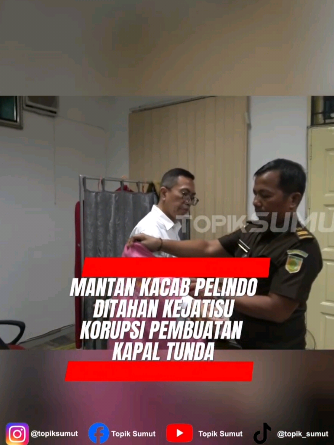 Satu orang tersangka baru dalam perkara korupsi pembuatan kapal tunda kembali ditahan oleh Kejaksaan Tinggi Sumatera Utara.  Satu tersangka baru adalah mantan Kepala Cabang Pratama Komersil Belawan PT Biro Klasifikasi Indonesia (BKI), RS. Ia ditahan dan dibawa ke rumah tahanan pada Senin (13/10/2025). Dalam kasus ini, RS diduga terlibat dalam kasus korupsi pengadaan dua unit kapal tunda untuk Cabang Dumai milik PT Pelabuhan Indonesia I (Persero) yang bekerja sama dengan PT Dok dan Perkapalan Surabaya (Persero). Plh Kasi Penkum Kejati Sumut, Muhammad Husairi, mengatakan penyidik menemukan bukti kuat mengenai peran RS yang juga menjadi konsultan pengawas pada proyek itu. 