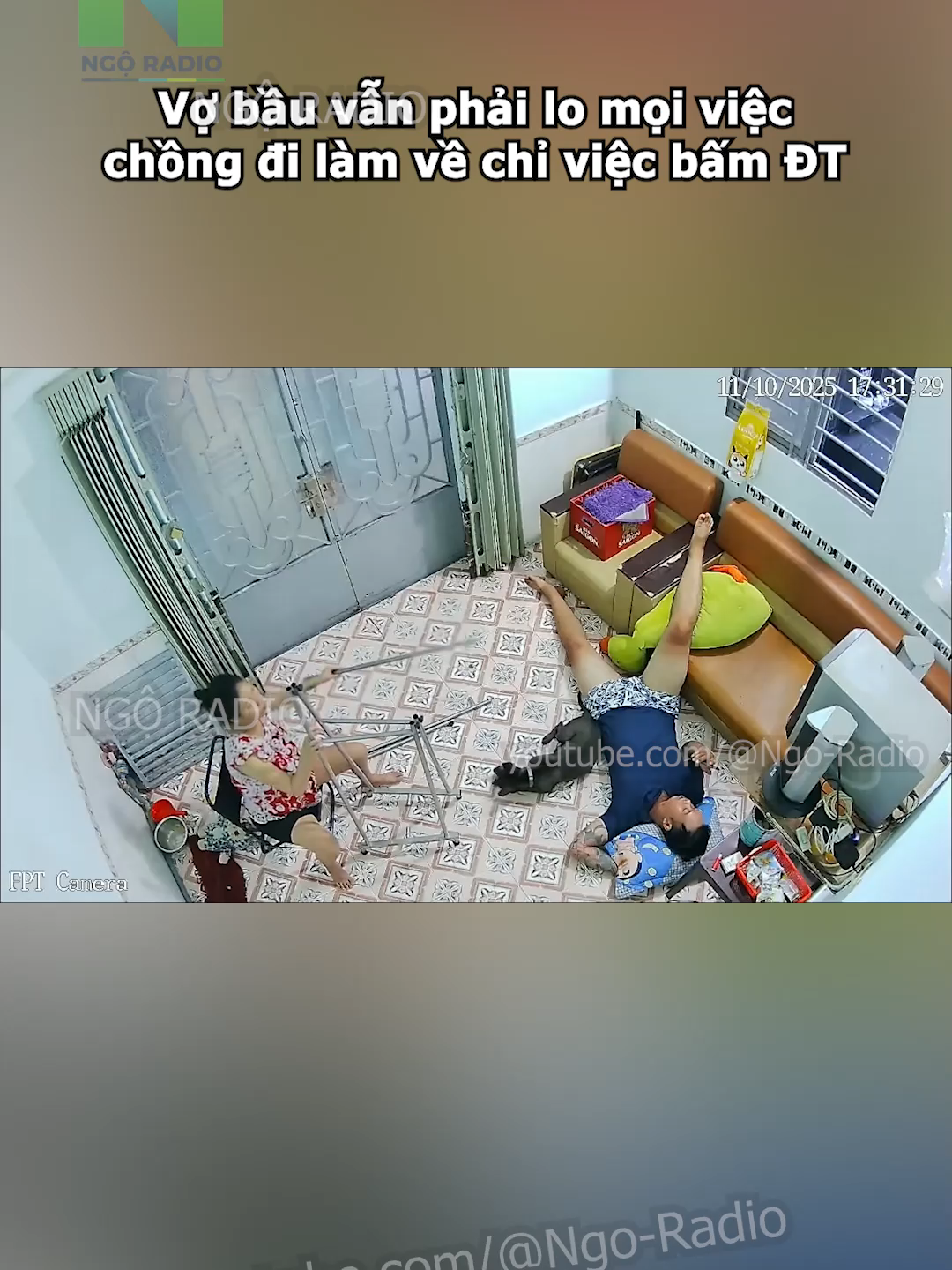 Vợ bầu vẫn phải lo mọi việc chồng đi làm về chỉ việc bấm ĐT#viraltiktok #ngoradio #tintuc #cuocsong #giadinh