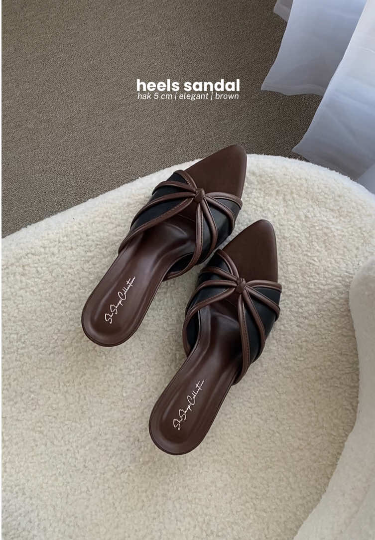 brown so prettyyy!🤎 #sendalheels #heelswanita #heels #heelsmurah #sendalwanita 