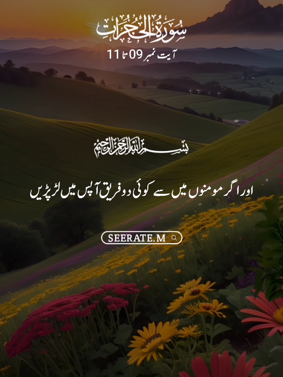 Quran kareem with translation 😍  surat ul hujrat ayat no 09 to 11 #quran #hadees #islam #seerate_m #viral 