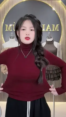 Áo thun nữ dài tay cổ lọ 8phân #shopminhkhang #aothun #setdoxinh #thoitrang #xuhuong