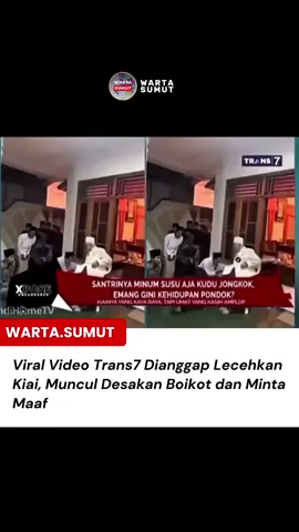 Sebuah cuplikan video dari program Xpose Trans7 viral di media sosial karena dinilai melecehkan dan merendahkan martabat kiai serta pesantren. Tayangan tersebut memperlihatkan para santri dan jemaah menyalami seorang kiai yang duduk, serta potongan video kiai turun dari mobil mewah. Yang memicu kemarahan publik adalah narasi suara dalam video itu, yang menyebut santri rela ngesot demi menyalami dan memberikan amplop kepada kiai, bahkan menyindir bahwa kiai yang sudah kaya seharusnya yang memberi amplop kepada santri. Cuplikan itu segera menuai reaksi keras dari warganet yang menyerukan boikot terhadap Trans7. Salah satunya akun Instagram @dutaprestasimuda dan @growbareng yang mengunggah pernyataan dan desakan kepada stasiun televisi tersebut. 