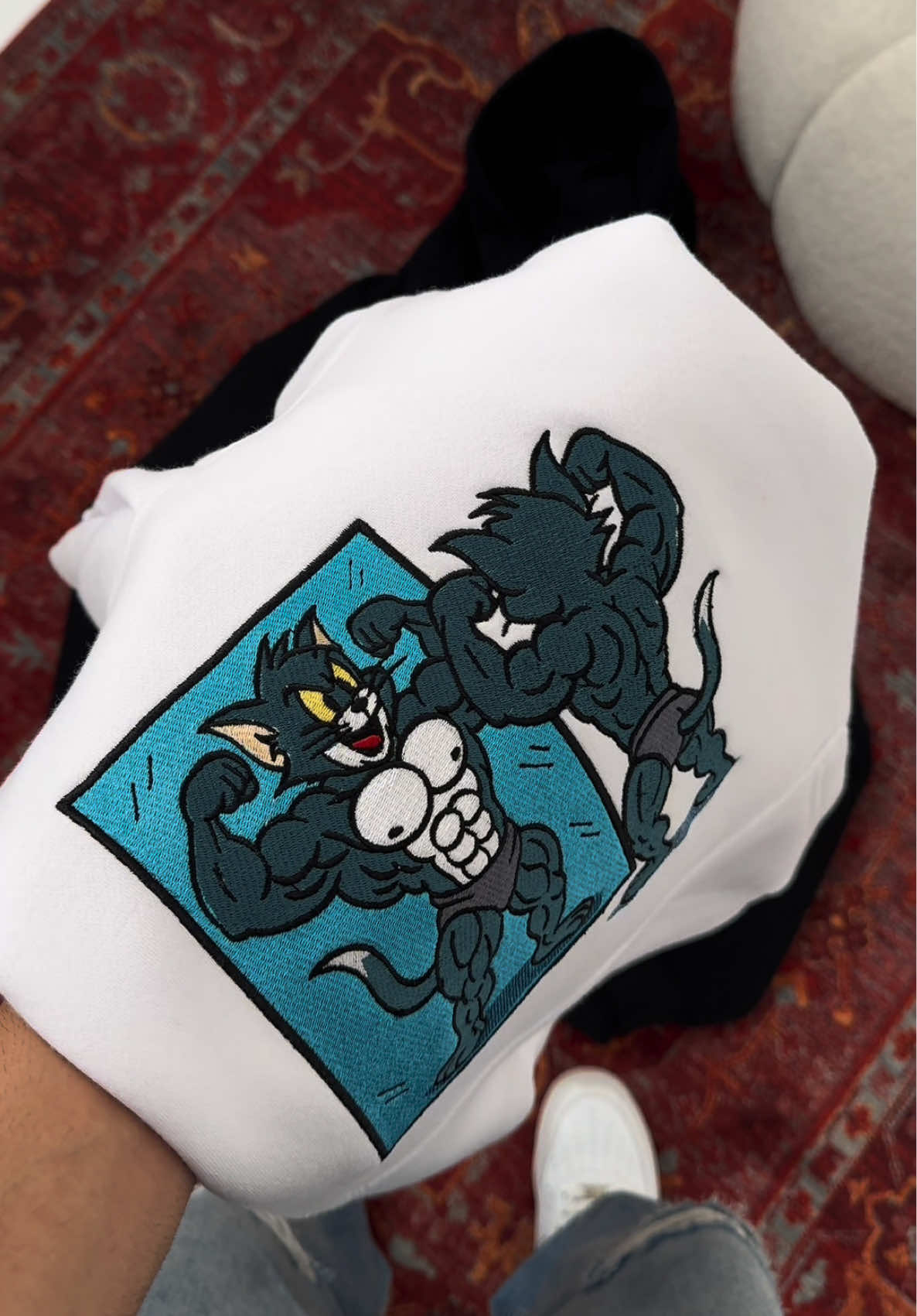Tom & jerry embroidered hoodies ❤️‍🔥…. . ⁨	Dm us to order now!!!!! للطلب عبر الخاص  جميع المقاسات متوفرة  اختار تصميمك المفضل  جميع خامات الأقمشة بجودة عالية جداً  . . . #تطريز #embroidery #hoodie #fyp #fyp    ⁩