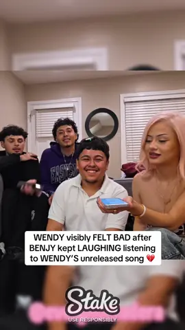 WENDY visibly FELT BAD after BENJY kept LAUGHING listening to WENDY’S unreleased song   #wendyortiz #evelynortiz #wendy #evelyn #fyp 