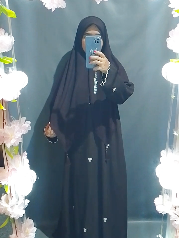 Abaya Naura Dress Syar'i Pita 🎀 Coquette Bordir Premium Simpel😍 #abayanaura #abayabordirpita #abayacantik #fyp 