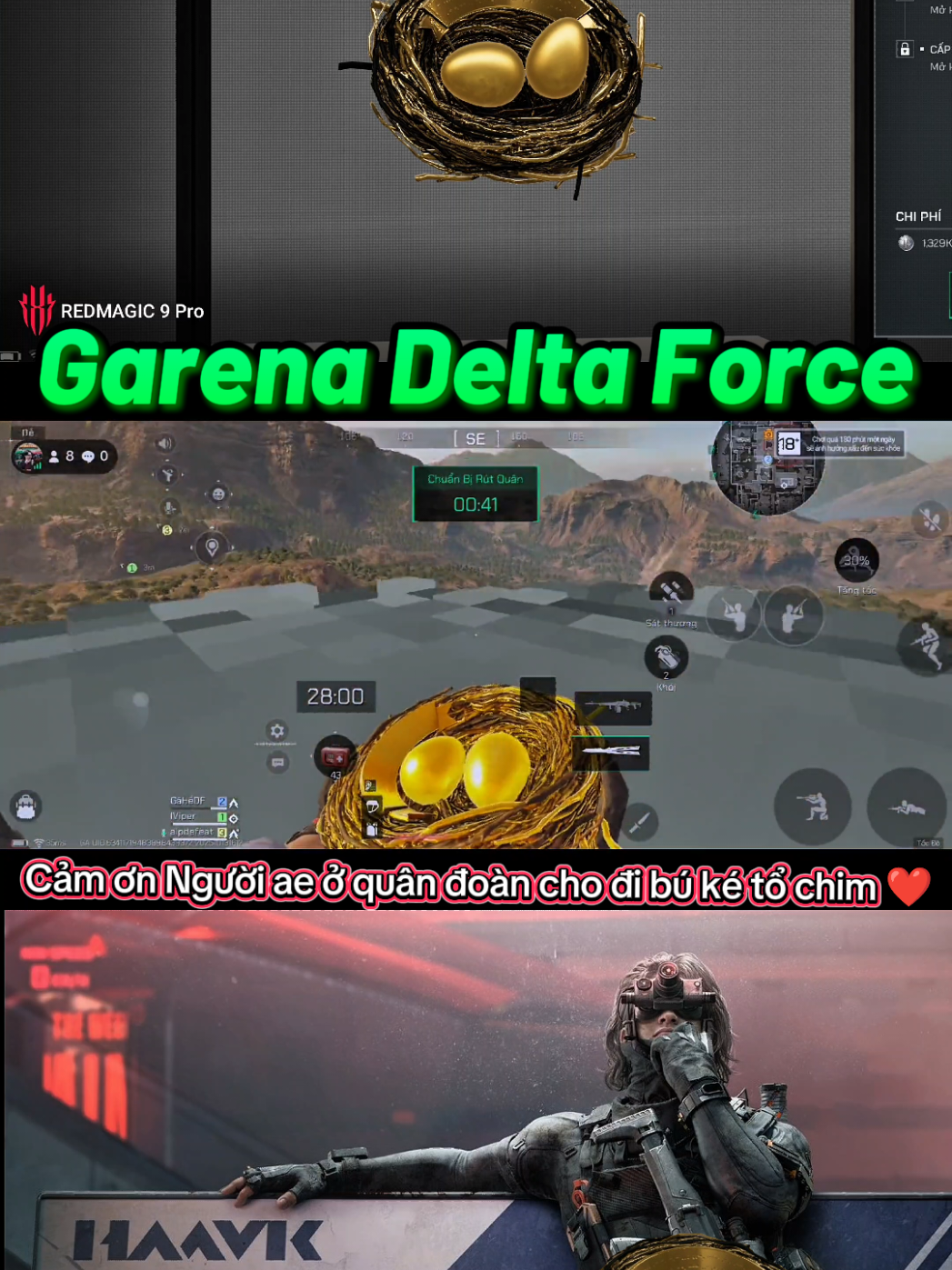 #GarenaDeltaForceVN #deltaforce #deltaforce1year #tổchimvàngDeltaForce #xuhuong ae lấy hết chưa nhỉ. tôi lười đc bú ké của a bạn cùng quân đoàn, rất cảm ơn người ae . lấy tổ chim vàng kỉ niệm một năm delta focre 