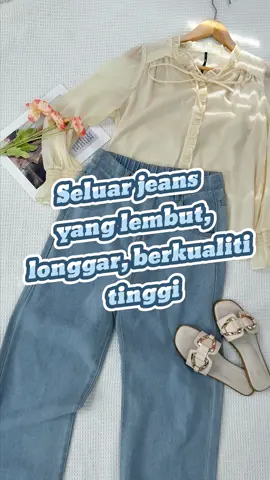 Gempak! Seluar jeans wide straight ni, kaki gemok pun nampak langsing, selesa lagi cantik🧸🧵 #clashemy#jeans#jeanshighwaist  #baggyjeans  #widelegjeans 