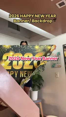 Kung madaliang decoration ang hanap mo sa new year perfect to kaya habol na habang mura pa to! #happynewyearbanner #newyearbackdrop #newyearbanner #fypシ゚viral #fyp 