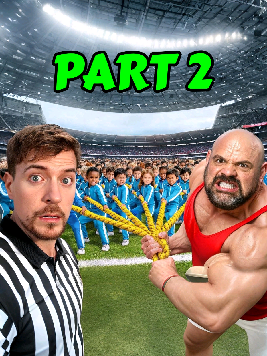 PART 2 | 100 Kids Vs World's Strongest Man ~ #fyp #viral #trending #mrbeast #mr_t00fan 