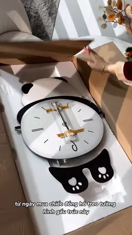 Đồng hồ gấu trúc decor siêu dễ thương #mingiadung #dongho #donghotreotuong #donghogautruc #donghocute 