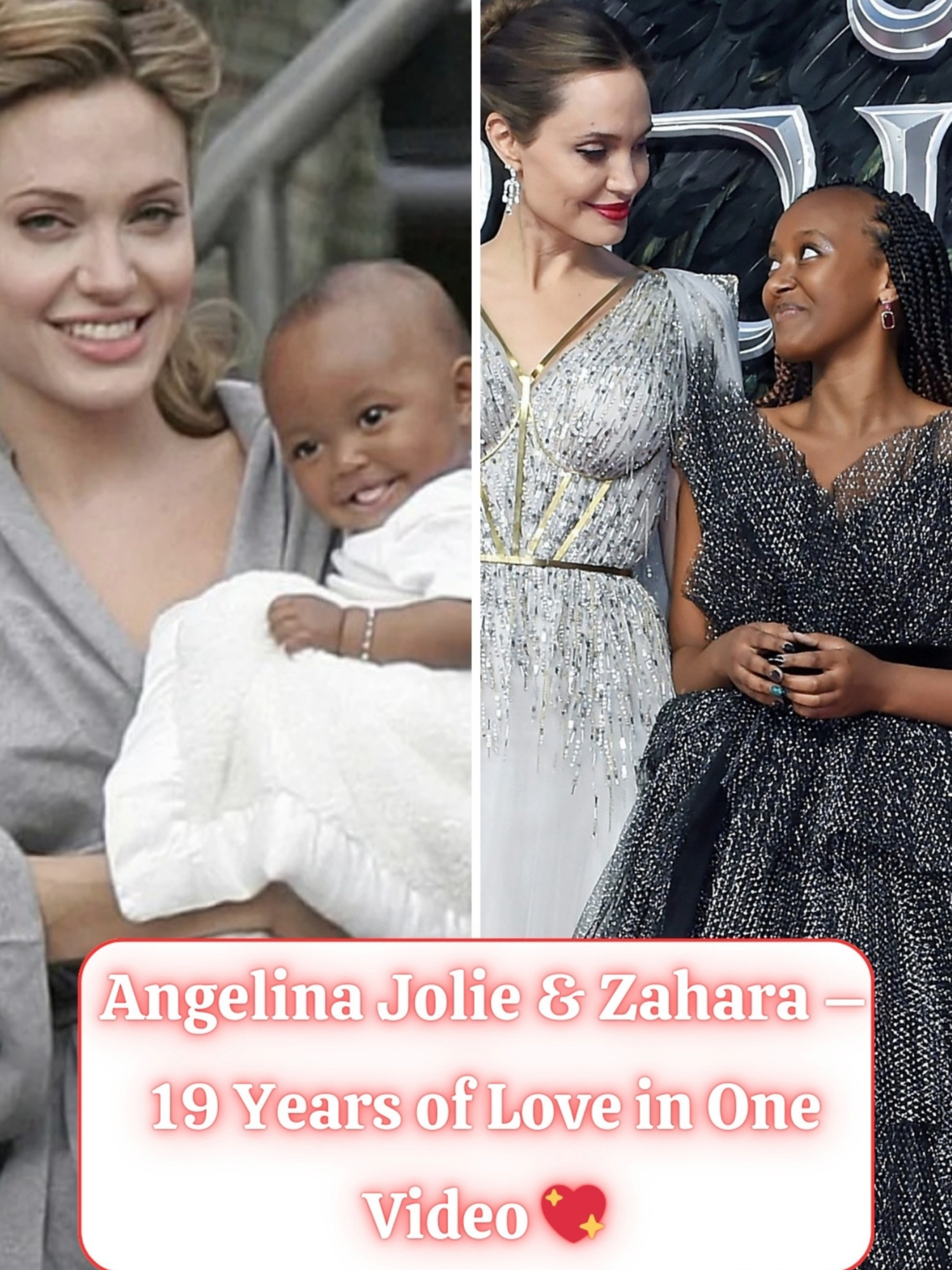Angelina Jolie & Zahara – 20 Years of Love in One Video 💖 #angelinajolie #bradpitt #zahara #beforeandafter #hollywood #motherdaughter #celebrity #nostalgia