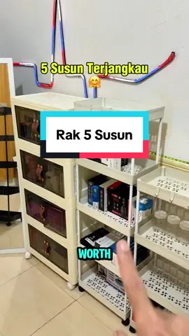 Rekomendasi rak 5 susun dengan harga yang bershabat bestie #rak #raktroli #rakserbaguna
