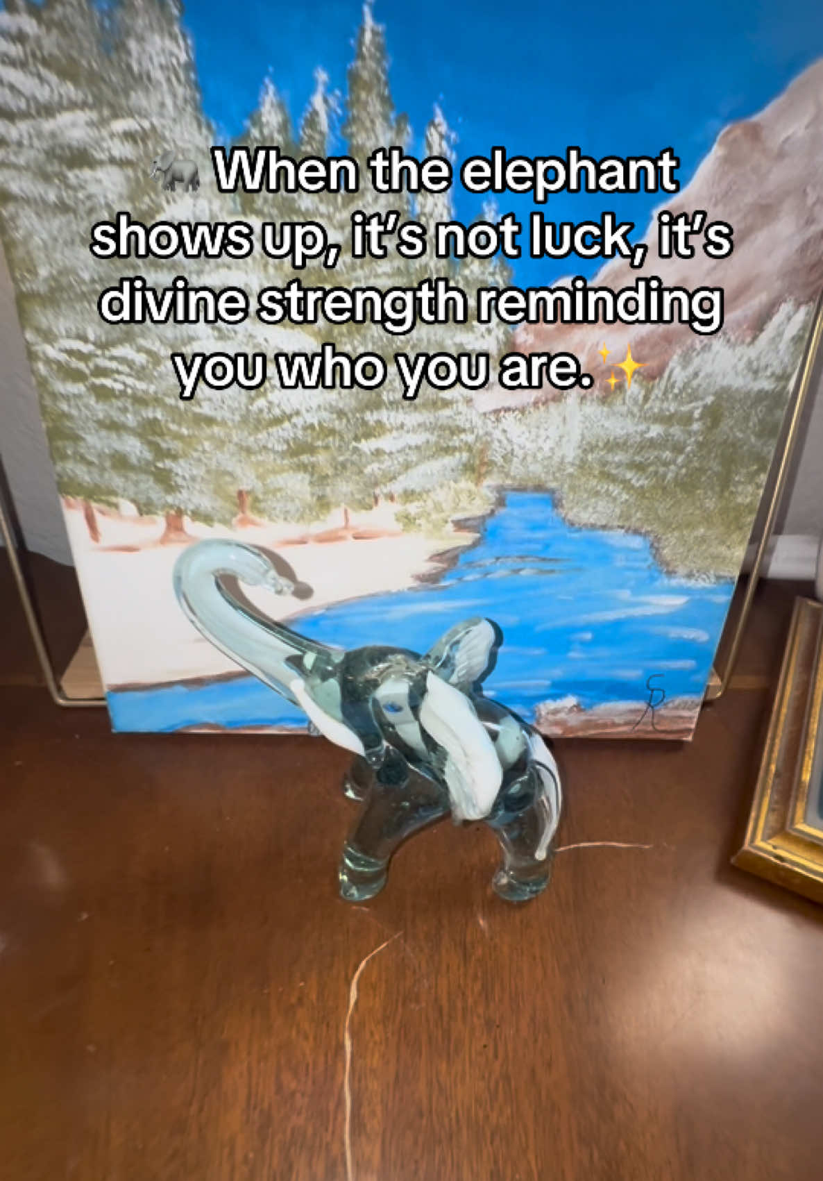 The elephant reminds us to walk gently, love deeply, and remember our own strength. 🐘✨ This hand-blown glass piece carries the same energy — wisdom, patience, and quiet power. If it spoke to your soul, message us for adoption or simply pause to claim the energy of the elephant today. 💛