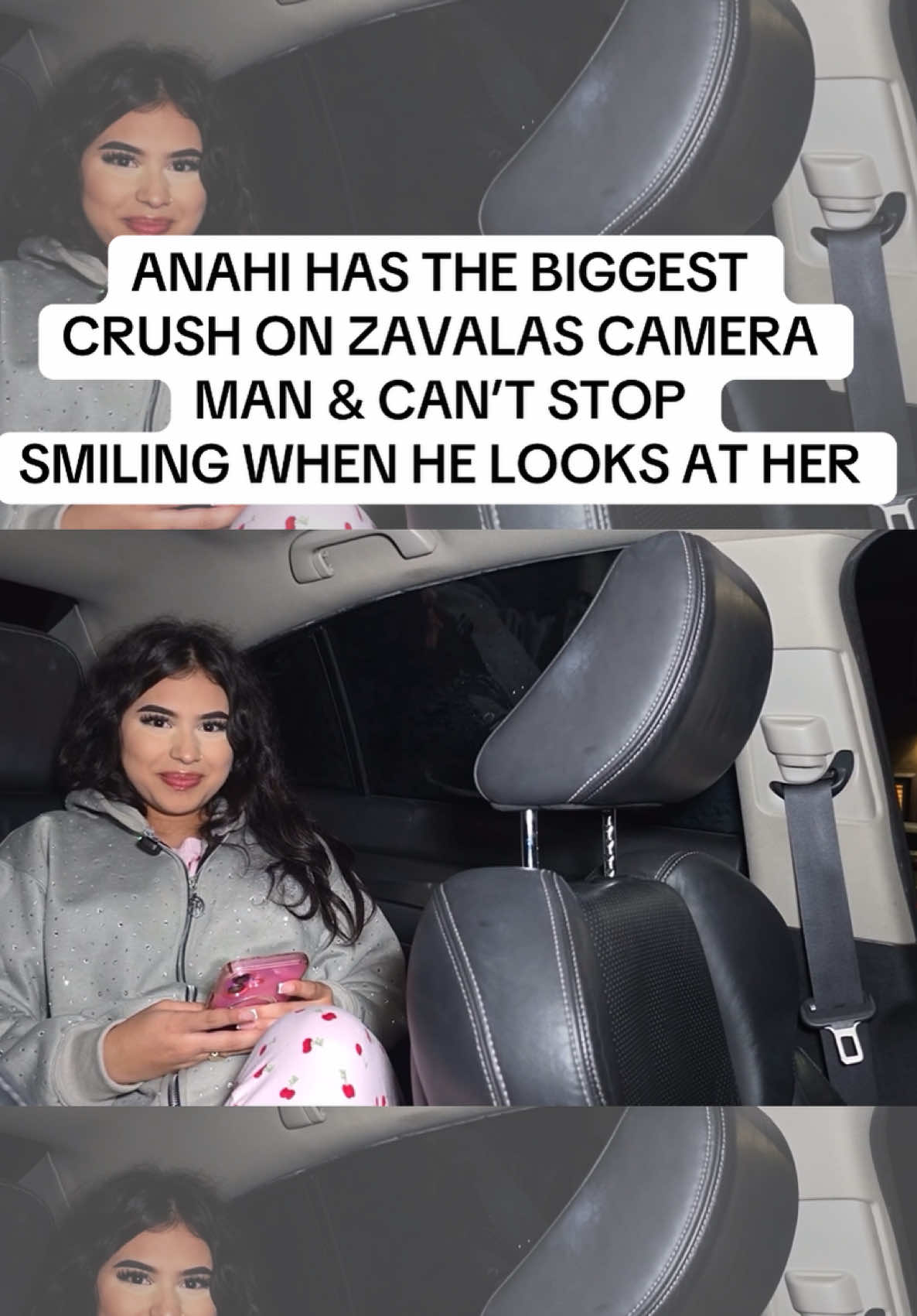 Anahi can’t stop smiling at Zavalas camera man 👀😂 @Zavala🚶🏽‍♂️‍➡️ @Anahi #zavala #anahi #tiagz 