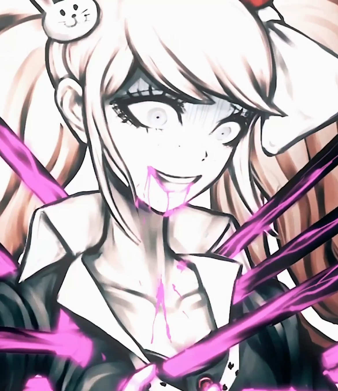 why are her sprites as junko cuter than the actual junko sprites.... #danganronpa #junkoenoshima #mukuroikusaba #danganronpaedit #junkoenoshimaedit 