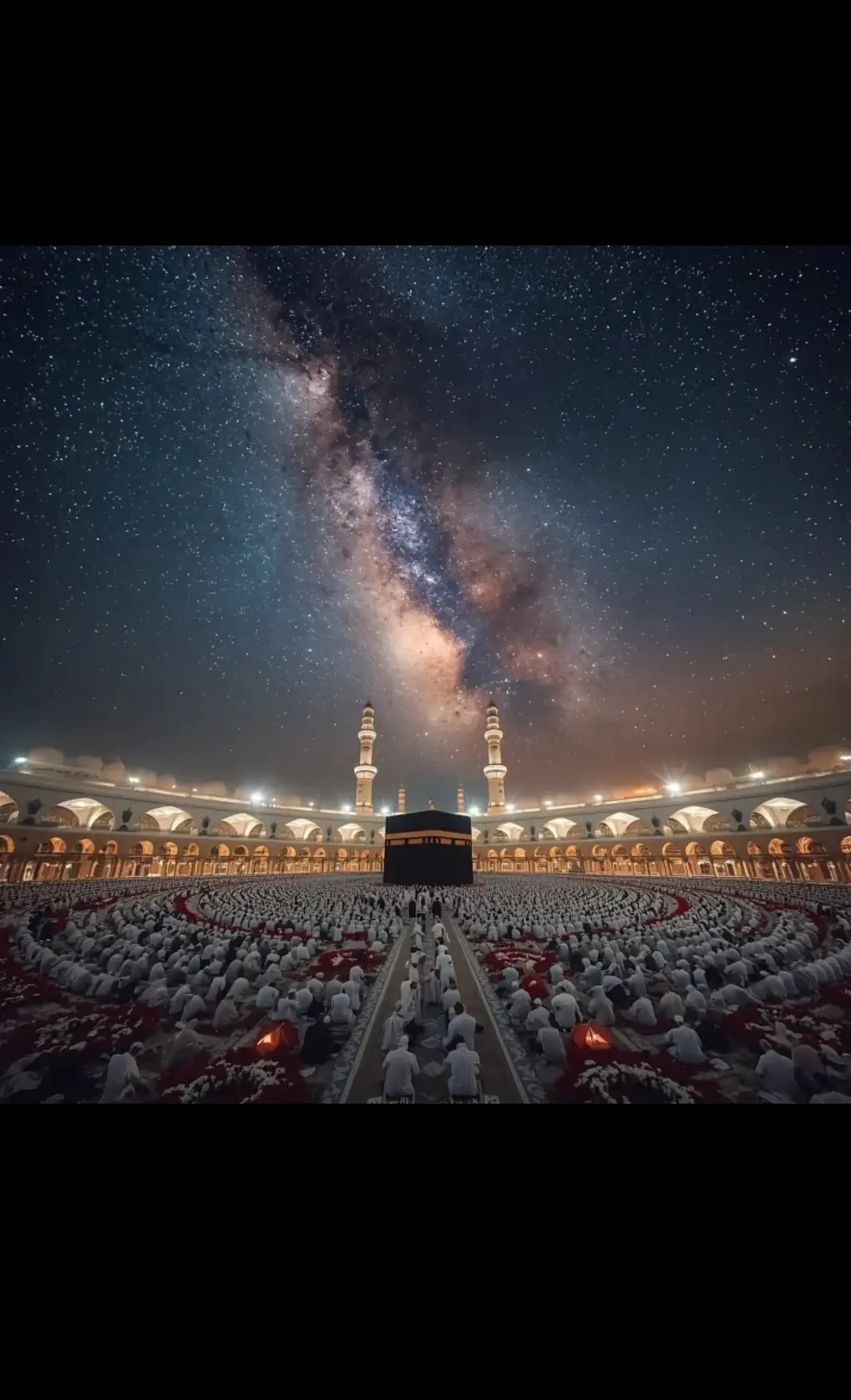 Madinah Munawra Madinah, the City of the Prophet, shines bright A beacon of faith, where Islam's history takes flight The Masjid an-Nabawi, a mosque of grandeur and might Where the Prophet Muhammad's tomb is a sacred sight The city's streets are lined with date palms, green and tall A tranquil oasis, where faith and peace enthrall Madinah's rich history and heritage are palpable and real Madinah's rich history and heritage are palpable and real A place where Muslims from all over the world come to feel The city's warm hospitality and welcoming smile Make it a place of pilgrimage, worth traveling a long while  #bestnaat #islamic_video #palzunfreezemyaccoumt #1millionaudition #fyp 