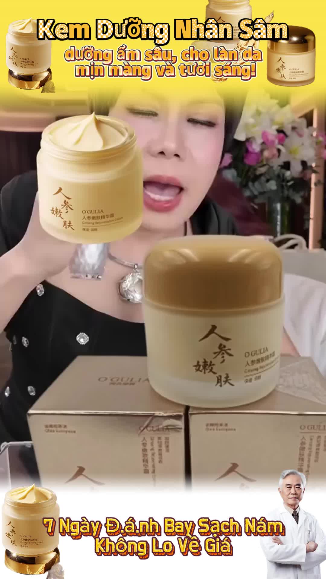 [Phổ biến] Kem dưỡng ẩm nhân sâm. Làm trắng da, giảm thâm nám, nếp nhăn, giúp da mịn màng, rạng rỡ và chống lão hóa.
 