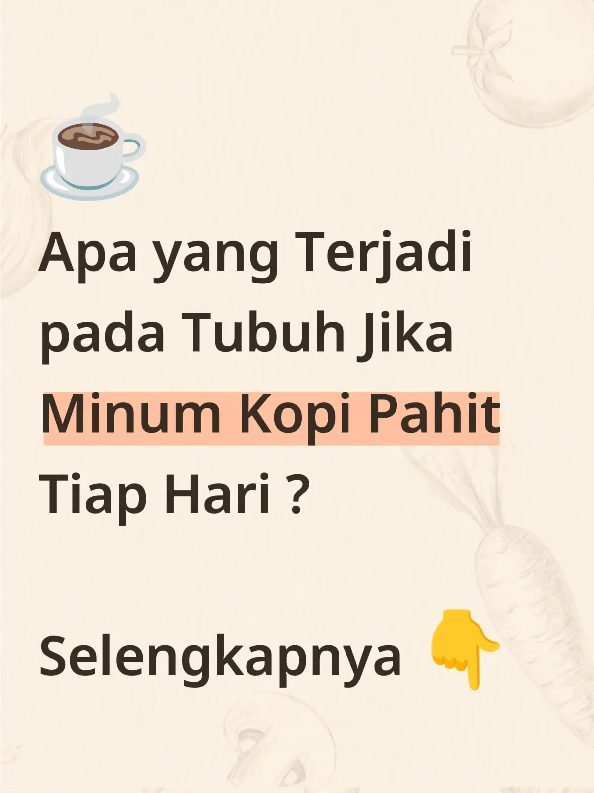 Tidak masalah jika ingin minum kopi setiap hari. Namun jaga agar asupannya tidak lebih dari empat cangkir atau setara dengan 400 mg kafein. Dengan mematuhi aturan ini dan kopi tidak diberi bahan tambahan lain, Anda dapat merasakan sejumlah manfaat. 1. Tubuh berenergi Kafein bertindak sebagai stimulan alami. Senyawa ini merangsang sistem saraf pusat sehingga tubuh lebih segar dan Anda merasa lebih bersemangat. Tidak heran sebagian orang memilih ngopi di pagi hari. 2. Risiko diabetes tipe 2 turun Konsumsi kopi pahit secara rutin setiap hari bisa menurunkan risiko diabetes tipe 2 hingga 25 persen. Rupanya manfaat ini bisa didapat pada kopi baik berkafein maupun non-kafein. Studi menemukan manfaat ini diperoleh dari asam klorogenat yang diyakini menurunkan kadar glukosa darah. 3. Terlindung dari penyakit kardiovaskular Konsumsi kopi dapat menyehatkan kardiovaskular. Hal ini berkat kandungan senyawa fitokimia kopi seperti, asam klorogenat dan fenolik yang punya efek antioksidan, antiinflamasi, dan antitrombosis. Akan tetapi, penderita tekanan darah tinggi yang tidak terkontrol sebaiknya membatasi konsumsi kopi dan produk pangan dengan kafein lainnya. 4. Risiko Alzheimer menurun Komponen polifenol pada kopi mampu mendukung kesehatan otak. Sebuah riset pada 2021 menyebut konsumsi kopi berkaitan dengan penurunan penyakit Alzheimer dan Parkinson. 5. Fungsi tiroid sehat Orang dengan gangguan metabolisme mendapat keuntungan dari konsumsi kopi. Minum kopi dalam jumlah sedang dapat meningkatkan fungsi tiroid. Asupan kafein maksimal 264 mg per hari berhubungan dengan kadar hormon perangsang tiroid yang sehat. 6. Pencernaan lancar Susah buang air besar? Kopi bisa jadi salah satu solusi. Kopi mampu merangsang gerakan usus atau motilitas kolon sehingga buang air besar jadi lancar. 7. Risiko kanker menurun. Kopi tinggi kandungan antioksidan yang melindungi sel tubuh dari kerusakan paparan radikal bebas. Sejumlah studi membuktikan rutin minum kopi dapat menurunkan risiko kanker payudara, kolon, dan hati. Artikel CNN Indonesia  #tipssehat  #kesehatan  #kopihitam  #info  #fyp 