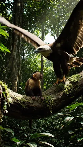 Eagle dives for the monkey… but mom fights back hard! 😱🦅🐒 #MonkeyVsEagle #Wildlife #AIshorts #PlotTwist #shortsfeed