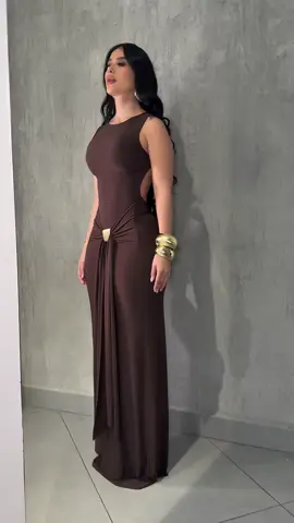 Women Round Neck Hollow Back Slim and Elegant Temperament Dress-YB885036