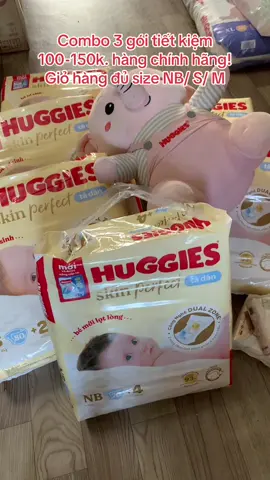 Thùng 3 gói tã dán sơ sinh Huggies skin perfect đang có mã giảm 100-150k freeship! #huggies #mebe #mebimsua #xuhuong #trending 