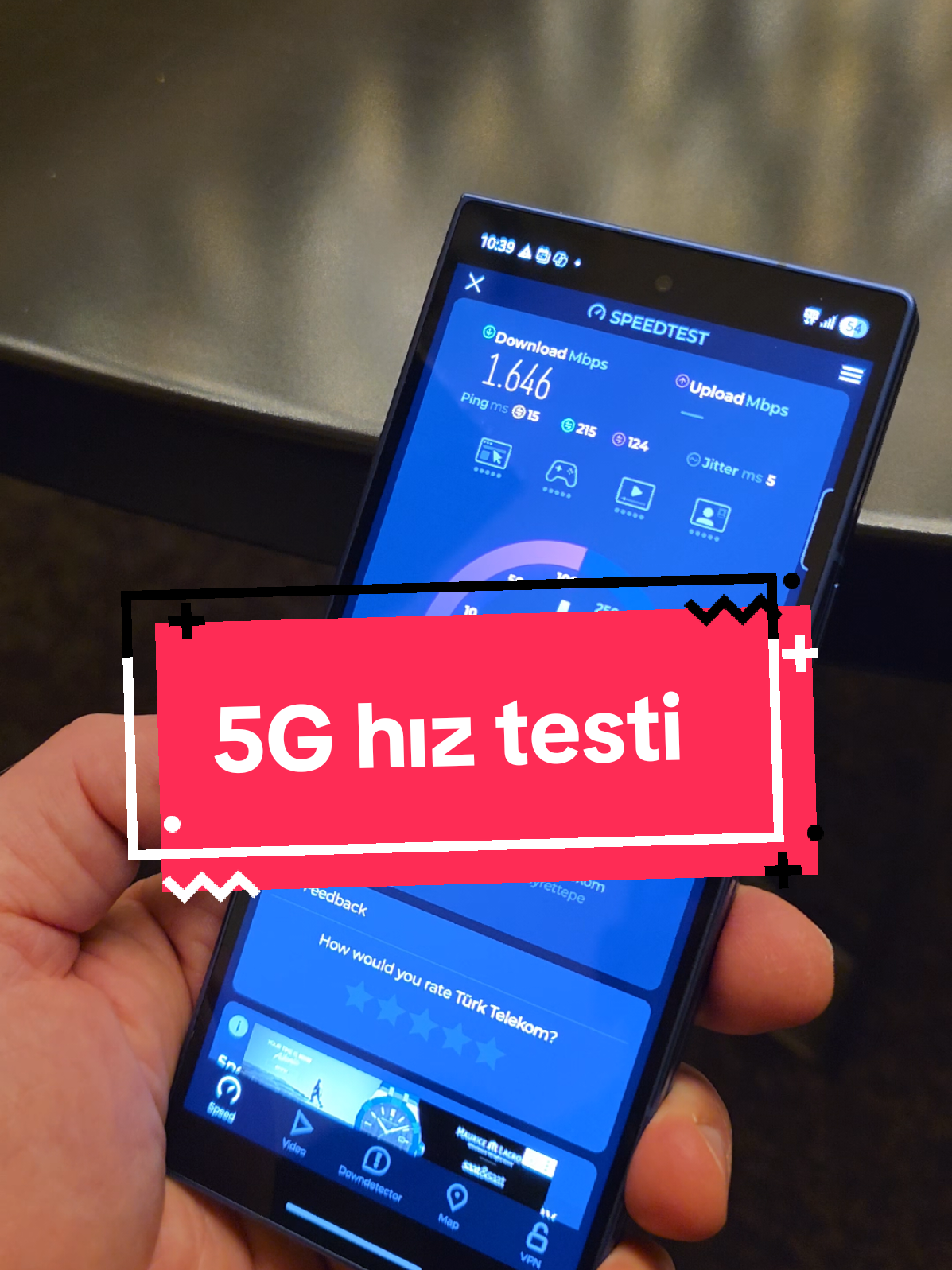 5G hız testi yaptım. 16 Ekim'de ihalesi var. 2026 yılının Nisan ayında kullanıma sunuluyor Türkiye'de. Hiz testi Türk Telekom altyapısı ile gerçekleştirildi. #5G #teknoloji #internet #test 