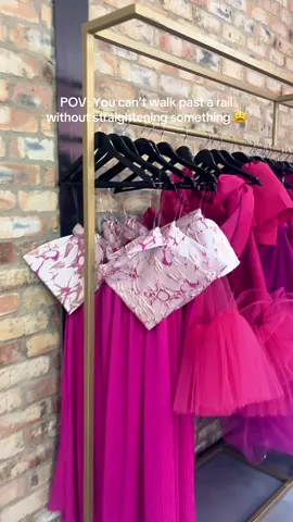 Everything must be just right before the Dolls come walk-in Perfection starts on the rail 😉   #fashionstudio #bts  #pinkoutfit #outfitideas #maxidress 