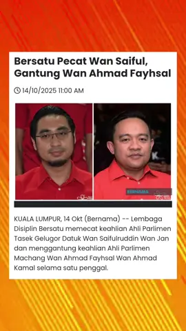 Bersatu pecat Wan Saiful, gantung Wan Ahmad Fayhsal