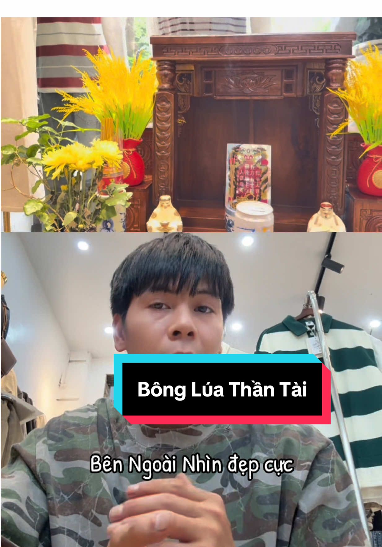 Bông Lúa Thần Tài Kèm Bình Nhựa Túi Tiền , 28 Nhánh Lúa Cắm Sẵn, Chiều Cao 38cm ạ , Bông Lúa Để Ban Thờ Thần Tài