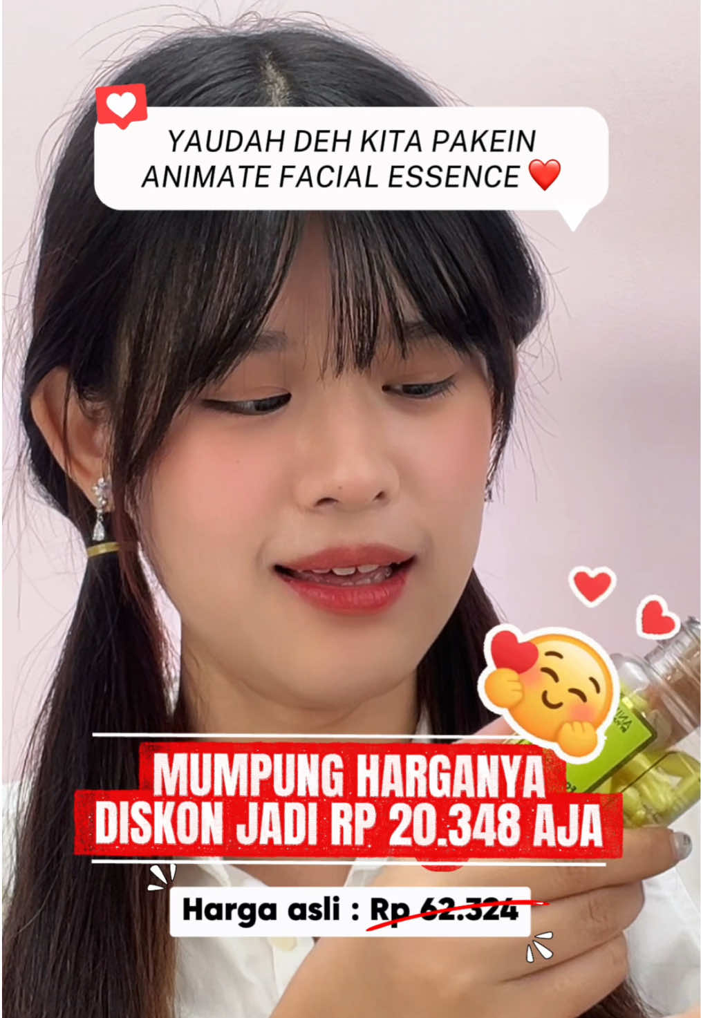 Cukup olesin 1 kapsul animate facial essence aja, udah bisa bantu mencerahkan wajah dan badan loh😍✨ #beautytips #animate #localhero #skincareroutine #animateskincare 
