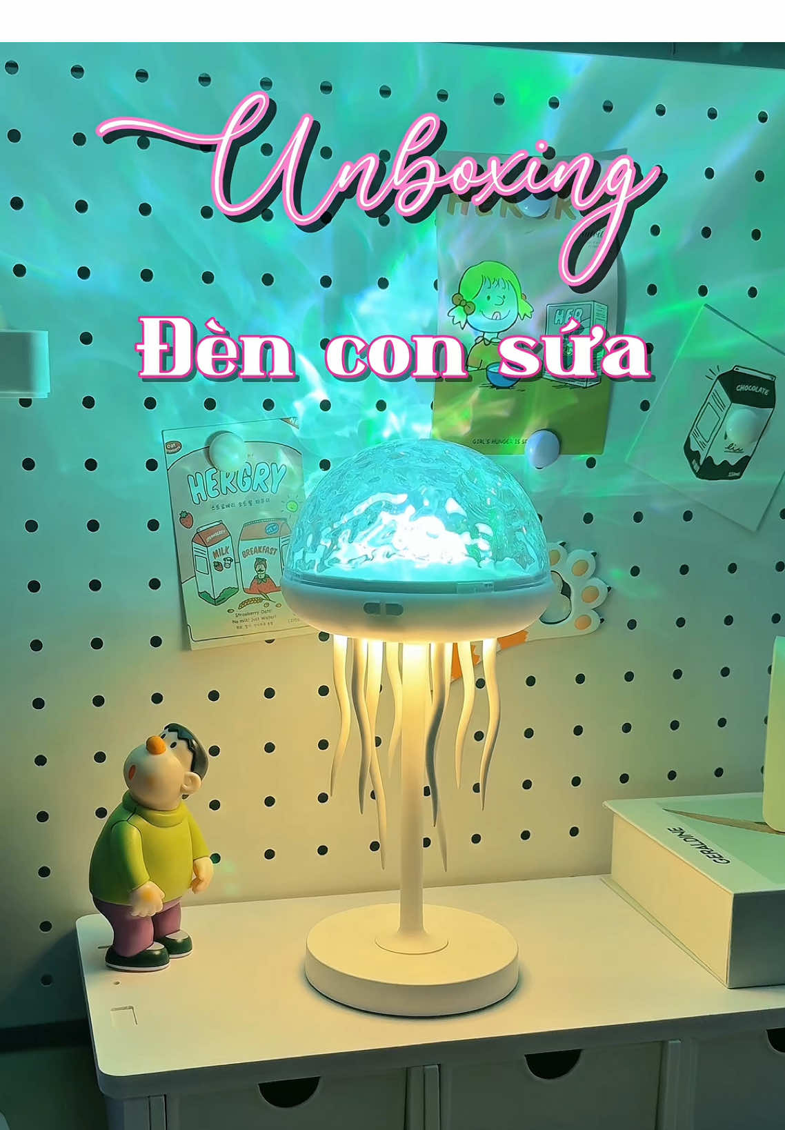 Unboxing đèn con sứa cực cute #denconsua #dendecor #dentrangtri