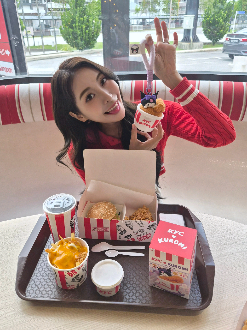 This is how Japanese get what they want in Malaysia 😎  I did not expect to see a collaboration between KFC and Kuromi! This is seriously the cutest collaboration ever!!  Think that’s all? Nope! 💜 The limited edition Kuromi stickers and the new Chicky Meal Combo are dropping on October 30— get ready for another wave of cuteness! 🍗💜 Get the KFC x Kuromi Plushie charm today at your nearest KFC  @kfcmalaysia #Kepci #KFCxKuromi #japan  #culture #funny 