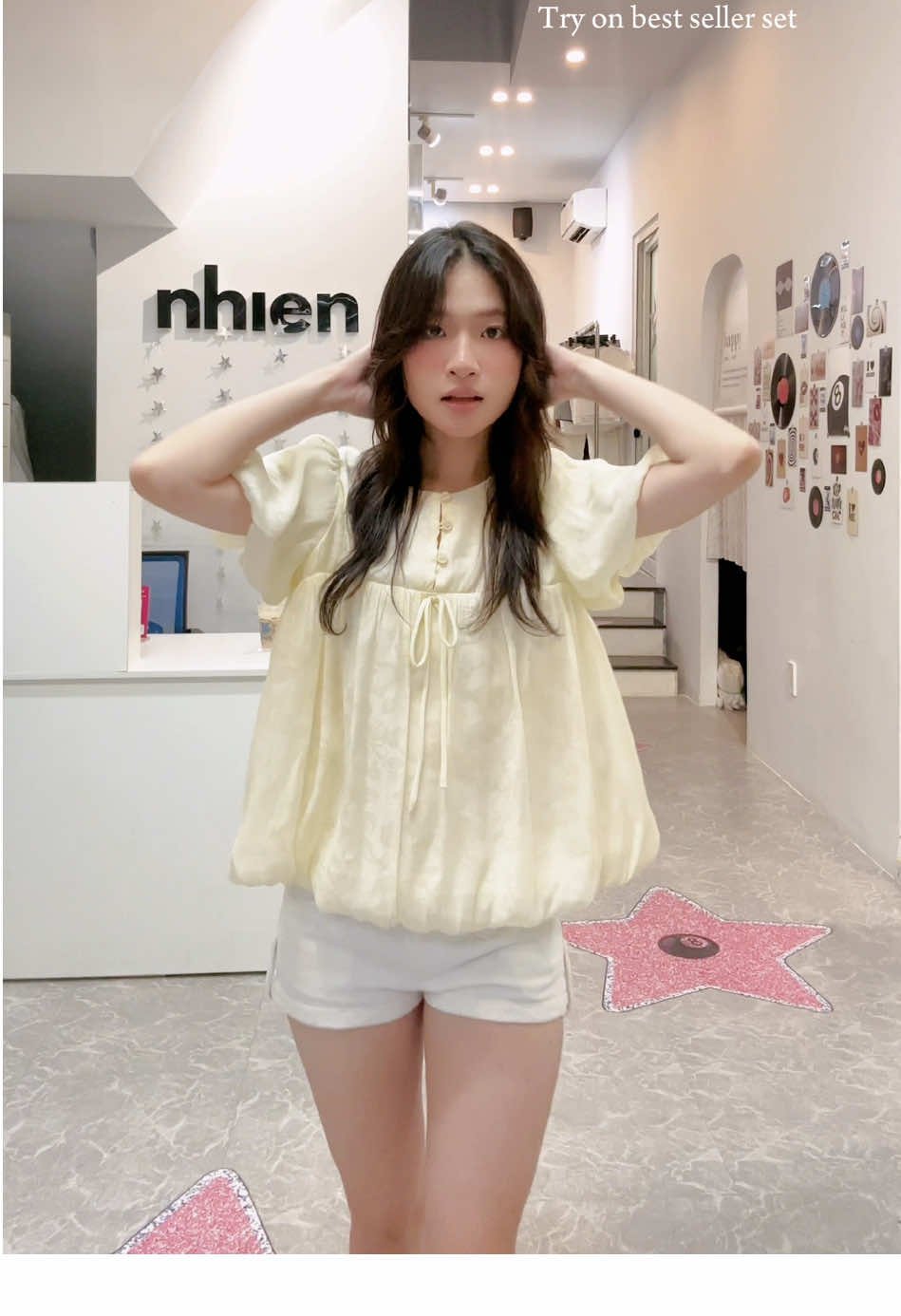 Vivian Top vàng bơ dễ thương quáa 🧀 #nhienvintage #xuhuong #trending #nhienstore 