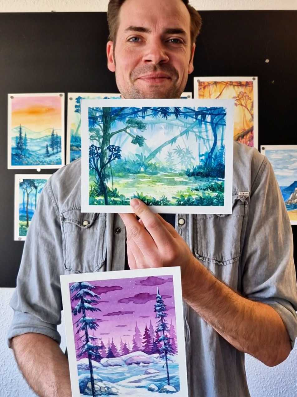 whats your fav? #painting #viralvideo #watercolor #creative #art 