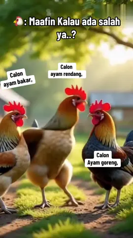 🐔: Maafin ya Kalau ada salah, kita gak tau siapa dulu yang akan Jadi ayam goreng 🤪 #ayam #contencreator #lucu #fyp #katakata 