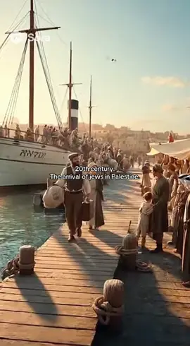 Step back in time to early 20th century Palestine 🌊✨ A ship arrives carrying Jewish immigrants, full of hope and dreams. On the dock, Palestinians welcome them with smiles and open arms. Children play, merchants watch, and the harbor buzzes with life. A moment of connection, humanity, and history captured in one scene. #historytok #palestinelivesmatter #palestine #jew #jews 