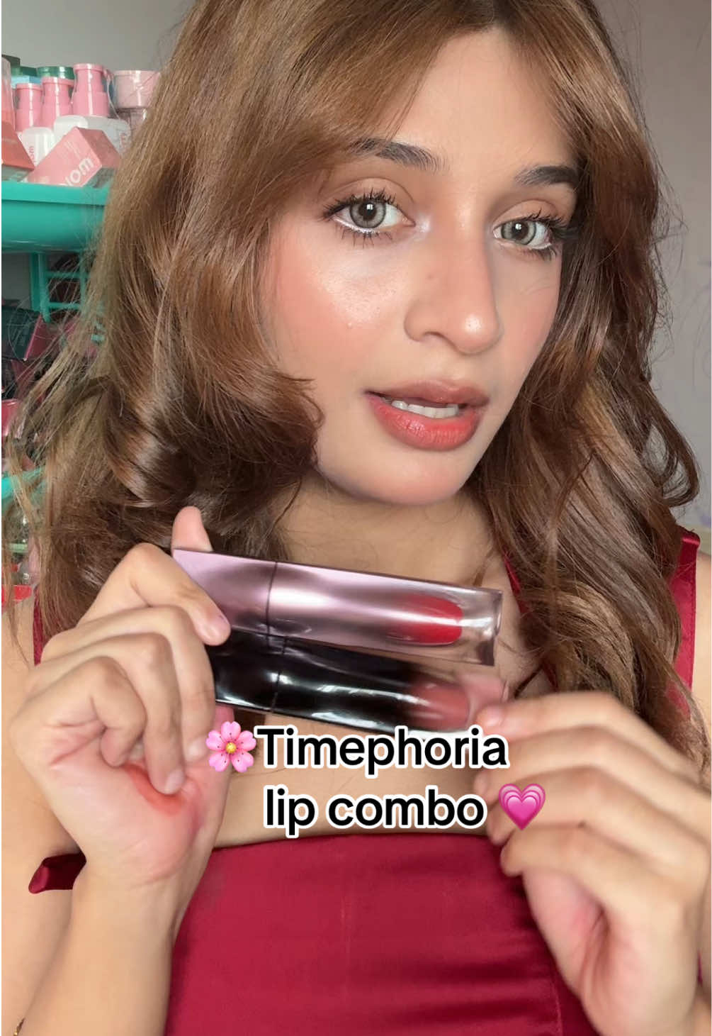 ကိုယ်ရောင်းကိုယ်ကြိုက်😭💗#fyp #timephoria #lipcombo #swatches #myanmar 