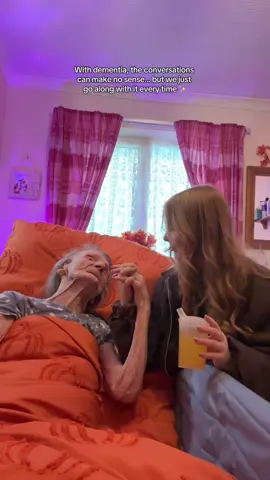 Most of the time now with my Nan’s dementia journey, the conversations don’t hold much context. We just go along with whatever happens in the present moment. 😭✨ •••• #dementia #dementiaawareness #dementiajourney #alzheimersdisease 