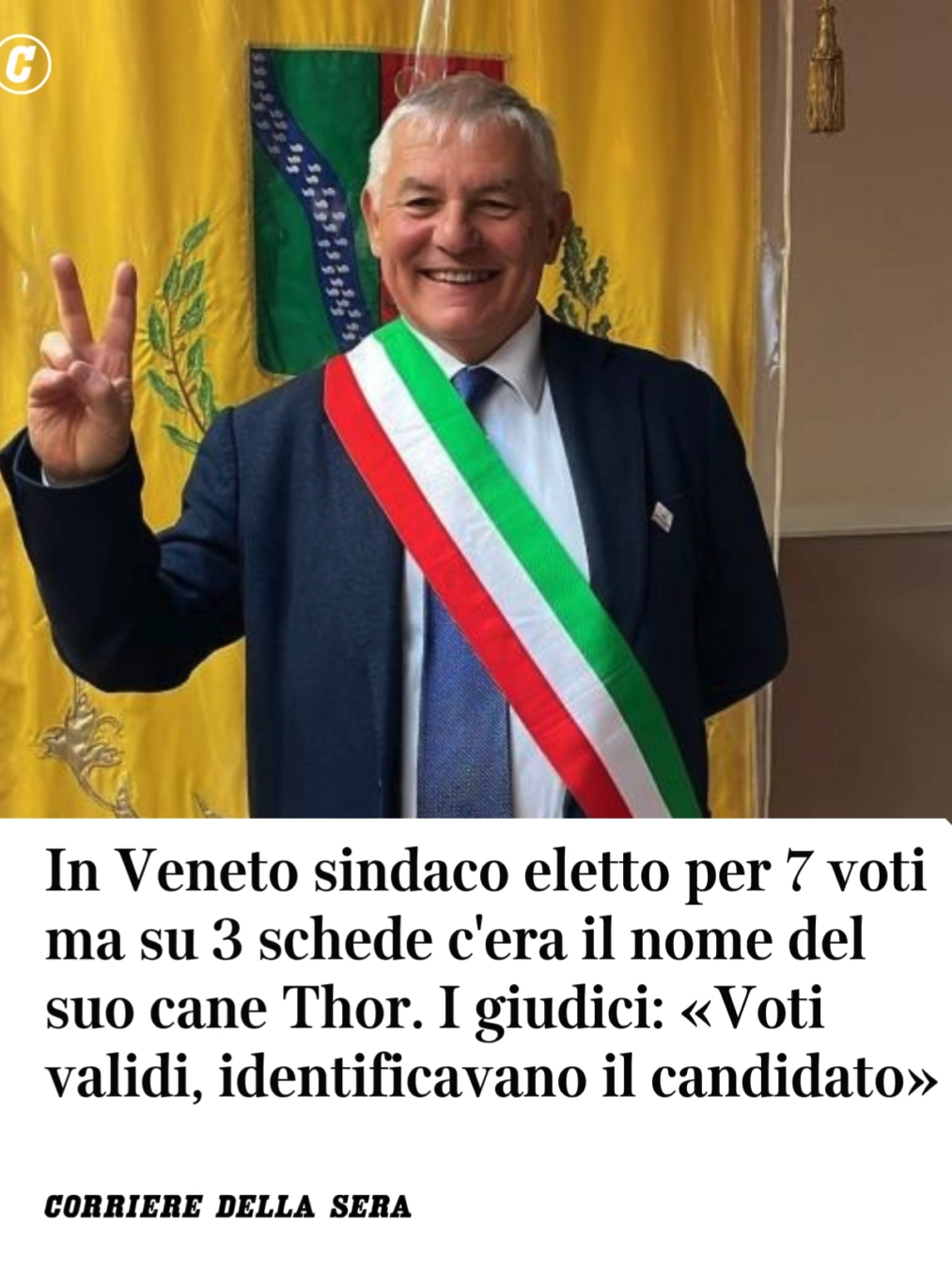 Schede elettorali con scritto il nome del cane del sindaco? Sono valide. Erano tre e hanno contribuito per sette voti all’elezione del sindaco Mario Mantovan, eletto a maggio. Lo dice la quarta sezione del Tar del Veneto . «Solo per completezza, il Collegio ritiene che la scritta Thor, asseritamente rinvenibile nello spazio riservato alle preferenze, in questo caso specifico possa giustificarsi ragionevolmente con cause diverse da quella della volontà dell’elettore di far identificare il suo consenso attribuito alla lista o al candidato. Difatti sia il controinteressato che il Comune hanno rilevato che il cane del candidato sindaco Mario Mantovan si chiama Thor». 👉 L'articolo di Monica Zicchiero sul Corriere #corrieredellasera #notiziedelgiorno #portoviro #veneto