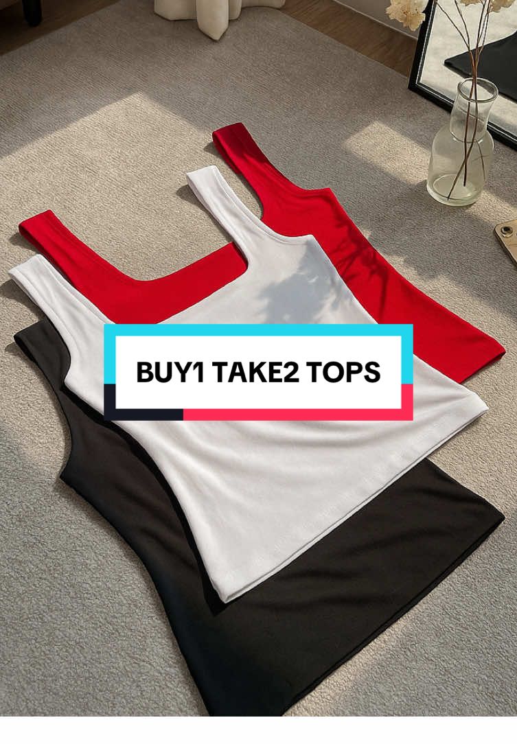 BUY1 TAKE2 ROB TANK TOPS💯❤️🖤🤍 #buy1take2 #tops #topforwomen #doubleliningtop #fypシ゚ 