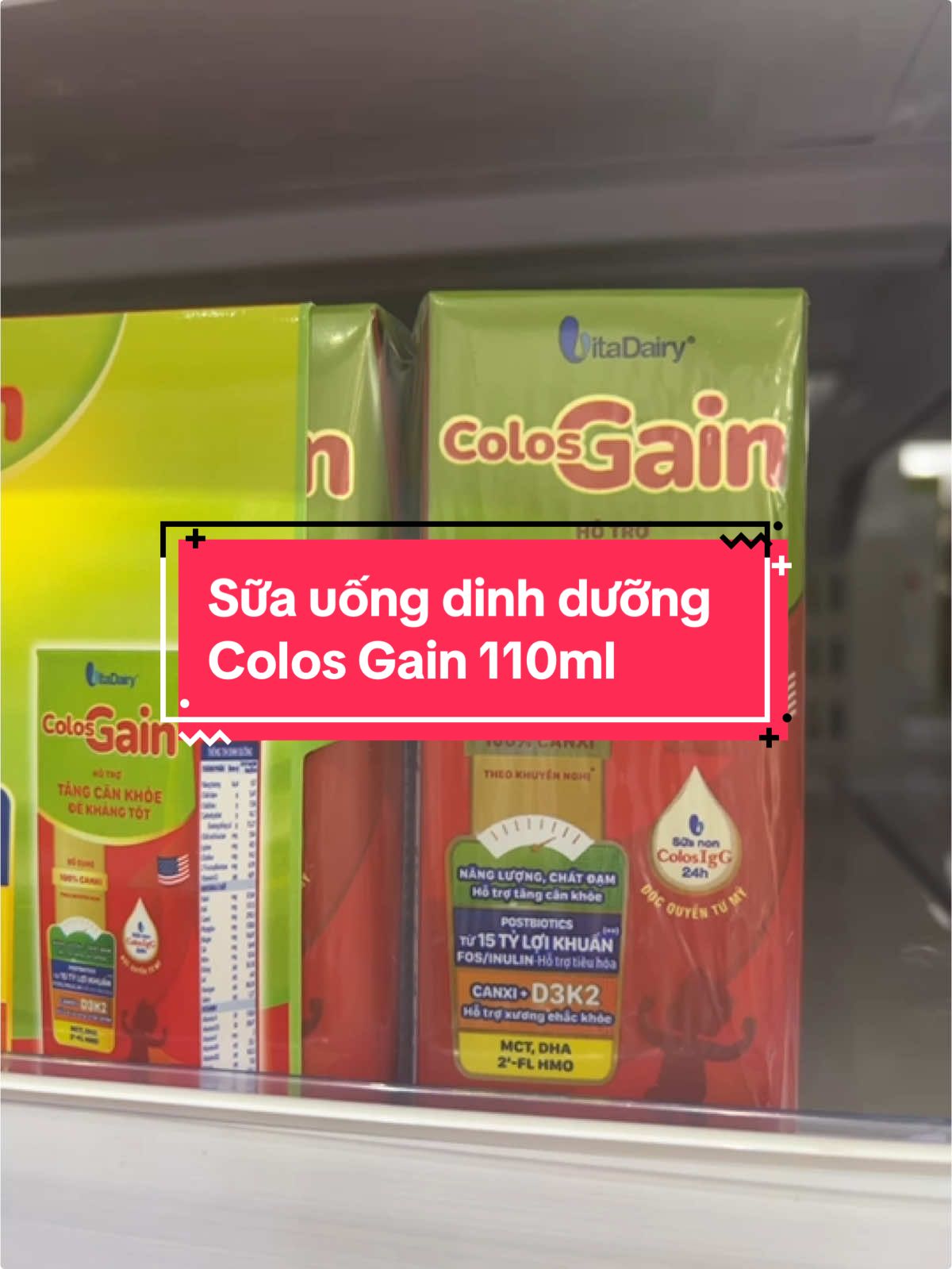 Sữa uống dinh dưỡng Colos Gain 110ml#colosgain #vitadairy #concung #xuhuong #suacongthuc #suaphasan #suachobe #mevabe 