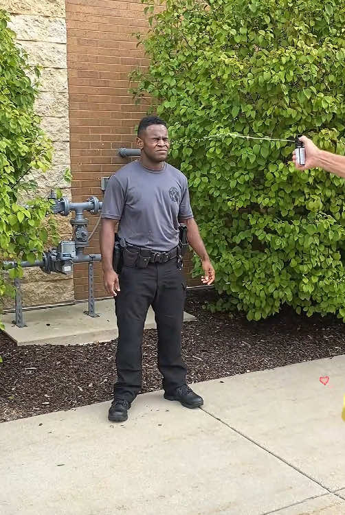 Funny Pepper Spray training 😂 #oc#spraytraining #ocspray #training #police #airforce #military #navy #funny #humor #fyp