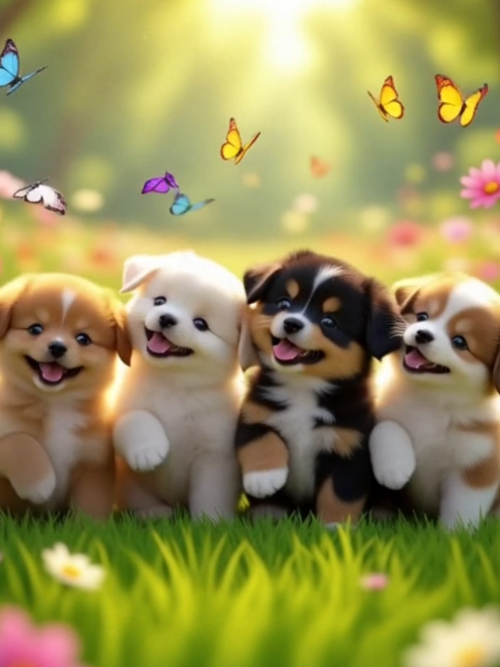 🌈 Dance With Adorable Puppies 🐶🐕✨ #kidsoftiktok #adorable  #musicainfantil #tiktokkids #fyp 