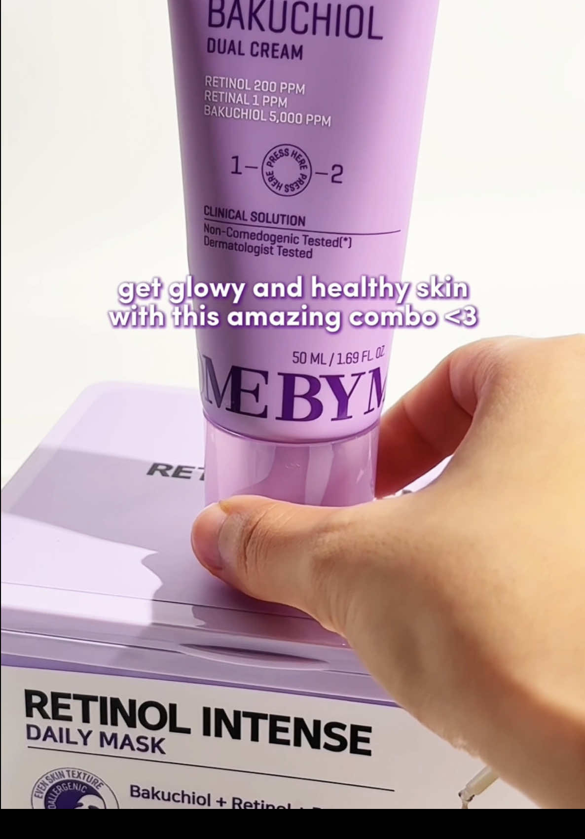 get glowy and healthy skin with this combo! 💜 #somebymi #retinol #koreanskincare #cream #fyp  