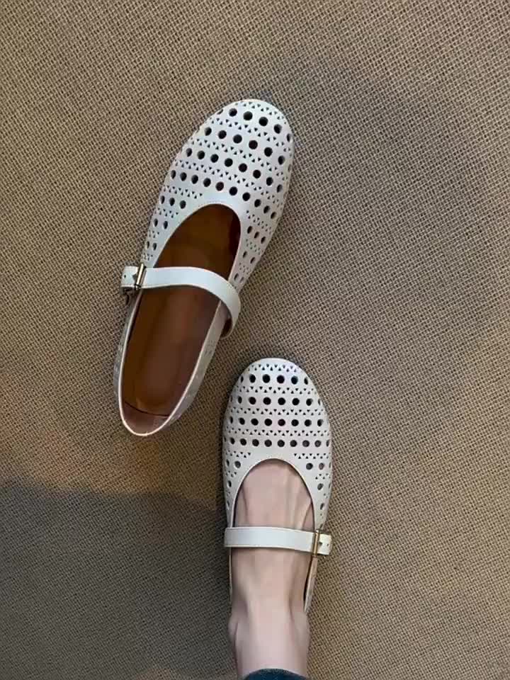 Qsend 2cm PU Doll Sandals for Women #maryjanesandals #maryjaneflats #dollshoesforwomen #BalletFlats  